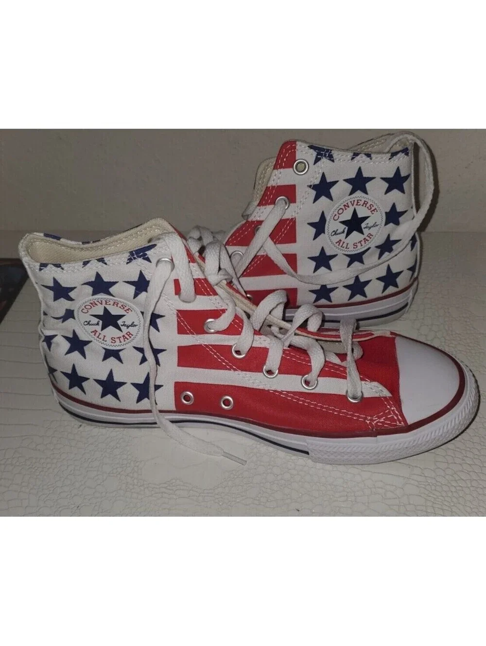 CONVERSE ALL STAR STARS & STRIPES RED, WHITE & BLUE SNEAKERS JUNIOR US BOYS 5